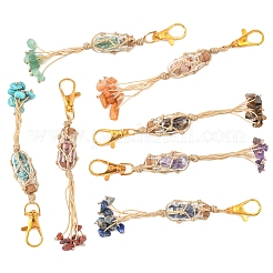 7 pz decorazioni pendenti con pietre preziose naturali e sintetiche&nbsp;HJEW-FS00053