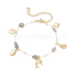 Bracciali a maglie in labradorite naturale per donna&nbsp;BJEW-JB12116-03