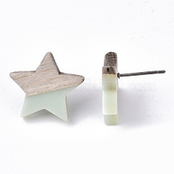 Harz & Holz Ohrstecker&nbsp;EJEW-N017-001A-C03