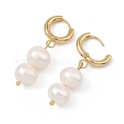 Pendientes colgantes de aro con perlas cultivadas naturales de agua dulce&nbsp;EJEW-JE07253