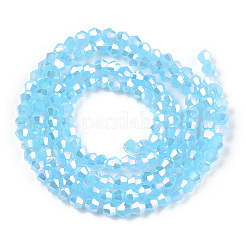 Chapelets de perles en verre électroplaqué d'imitation jade&nbsp;LS-EGLA-A039-J2mm-B03