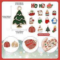 15 pendentifs en alliage émaillé sur le thème de Noël&nbsp;ENAM-FS0003-97