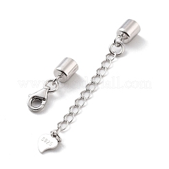 925 estensore per catena a maglie in argento sterling rodiato anti-ossidazione&nbsp;STER-G039-04C-P