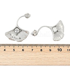 Pendientes de acero inoxidable 304 con micropavé de circonitas cúbicas transparentes&nbsp;EJEW-F353-02P