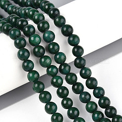 Brins de perles rondes en jade mashan naturel teinté&nbsp;G-T139-6mm-67F