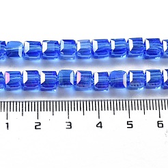 FilI di perline in vetro placcato&nbsp;LS-EGLA-R030-6x6mm-12