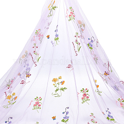 2 Yards Polyester-Stickerei 3D-Blumennetzstoffe&nbsp;DIY-WH0622-383D