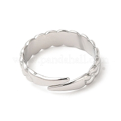 Bague ouverte en acier inoxydable 304 anti-ternissement en forme de corde torsadée pour femme&nbsp;RJEW-E063-31P