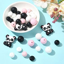 40 pièces 10 styles de perles de silicone&nbsp;SIL-FS0001-27C