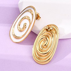 Orecchini ovali in acciaio inossidabile 304&nbsp;EJEW-A136-04G