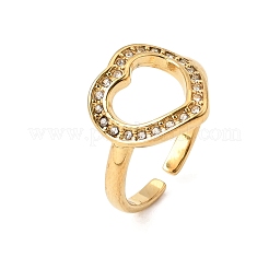Anelli aperti con polsino in acciaio inossidabile 304 e strass per donna&nbsp;RB-CBA2039-04G