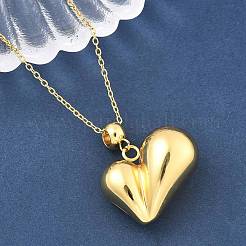 Colliers avec pendentif en forme de cœur en acier inoxydable 201 pour femmes&nbsp;NJEW-Z069-01G-01