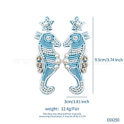 Sommer Ozean Urlaub Stil handgemachte Glasperlen Boho Ohrstecker&nbsp;PW-WGFE95A-04