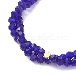 Bracciale elastico multistrato con perline di vetro trasparenti per donna&nbsp;BJEW-JB12876-01