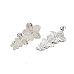 Pendientes de flor de acero inoxidable 304 para mujer&nbsp;EJEW-U020-17P