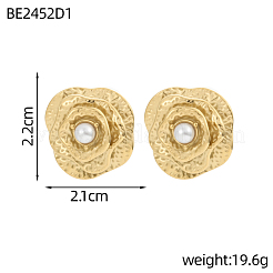 Orecchini a bottone in acciaio inossidabile 304 a forma di fiore&nbsp;STAS-OY016-83G