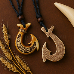 3 hameçon en résine avec 3 styles de cornes et de requins&nbsp;NJEW-HY0001-08A