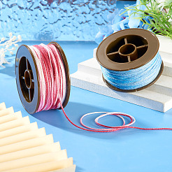 2 rouleau de cordons ronds torsadés en polyester teints en segments de 2 couleurs&nbsp;OCOR-TA0003-59D
