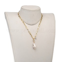 Natürliche Barockperle Keshi Perle Anhänger Halsketten&nbsp;NJEW-JN02909-01
