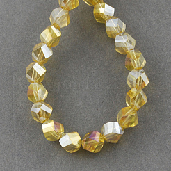 Chapelets de perles en verre électroplaqué&nbsp;EGLA-R031-4mm-13