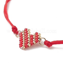 Braccialetti a forma di cuore con semi giapponesi fatti a mano&nbsp;BJEW-MZ00012