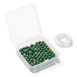 100pcs 8mm natürliche afrikanische Jadeperle runde Perlen&nbsp;DIY-LS0002-46