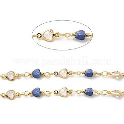 Chaînes de perles de sodalite naturelles coeur faites à la main&nbsp;CHC-M024-18G
