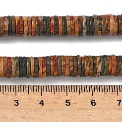 Natürliche polychrome Jaspis/Picasso-Stein/Picasso-Jaspis-Perlenstränge&nbsp;G-G329-B03-8x1mm