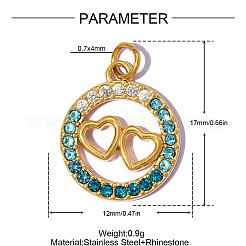 Acier inoxydable 304 avec pendentifs en strass&nbsp;RB-OY001-33G-02