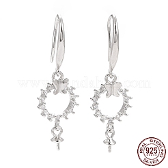 Ganci per orecchini in argento sterling anti-ossidazione rodiato 925&nbsp;STER-D035-37P