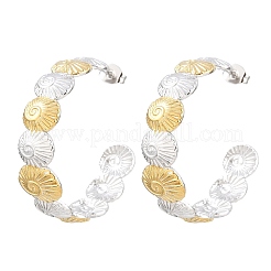 Boucles d'oreilles à tige en acier inoxydable 304 en forme de coquillage pour femmes&nbsp;SA-CBA45D5-32GP