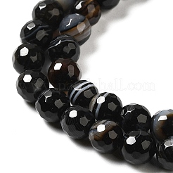 Chapelets de perles perles en agate noire naturelle&nbsp;G-A246-8mm-04