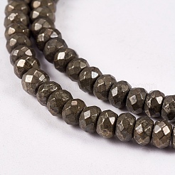 Natürliche Pyrit Perlen Stränge&nbsp;G-L051-4x3mm-01