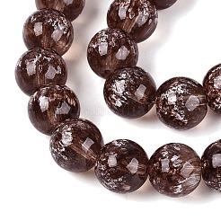 Brins de perles de verre transparentes à moitié peintes à la bombe&nbsp;GLAA-Q110-02A-09