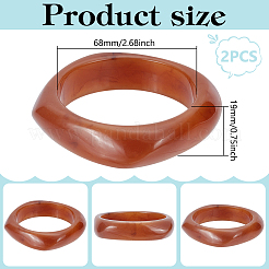 2 Stück Armreif aus Acryl-Imitat-Marmor für Damen&nbsp;BJEW-UN0001-69C