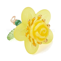 Rosenblütenanhänger aus Glasperlen&nbsp;PALLOY-MZ01231-03