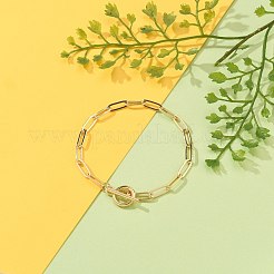 Messing Büroklammer Kette Armbänder&nbsp;BJEW-JB05736