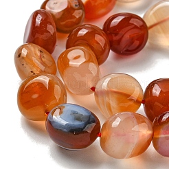 Brins de perles d'agate rouge naturelle du Brésil&nbsp;G-L599-A01-02