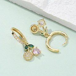 Micro ottone spianare zirconi Orecchini a cerchio&nbsp;EJEW-R016-15G