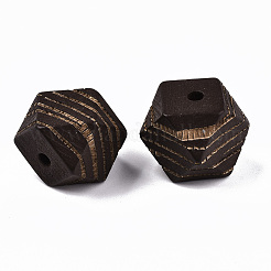 Perles de bois naturel peintes&nbsp;X-WOOD-T021-52C-M