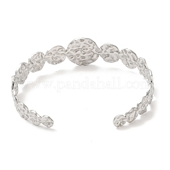 Brazaletes abiertos redondos de acero inoxidable 304 que no se deslustran&nbsp;BJEW-L682-018P