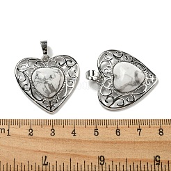 Pendenti con cuore d'amore color pesca con pietre preziose naturali e sintetiche&nbsp;G-G158-01