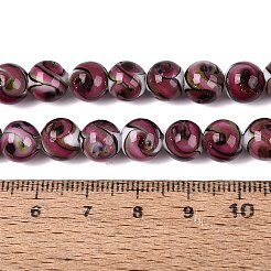Perles artisanales en verre filé doré&nbsp;LAMP-N037-08E