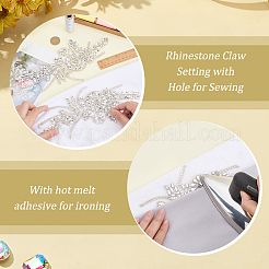 Corsages décoratifs en résine et strass en forme de fleur pour accessoires vestimentaires&nbsp;PATC-WH0021-064C