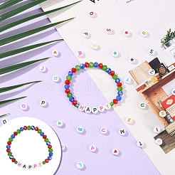 DIY-Set zur Herstellung von Stretch-Armbändern aus Acryl-Buchstabenperlen&nbsp;DIY-YW0011-62