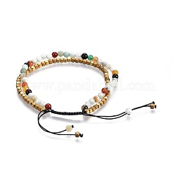 Natürliche Blume Amazonit Perlen mehrsträngige Armbänder&nbsp;BJEW-JB04120-02