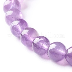 Set di bracciali elastici con perline rotonde di ametista naturale&nbsp;BJEW-JB06980-02