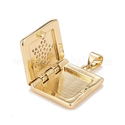 Messing micro pave Zirkonia Medaillon Anhänger&nbsp;KK-A161-36A-G