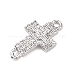 Breloques connecteurs en laiton micro pavé de zircones cubiques transparentes&nbsp;KK-P339-04P