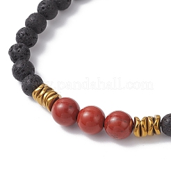 Braccialetti elastici con perline rotonde in pietre preziose naturali e sintetiche per uomo e donna&nbsp;BJEW-JB12263